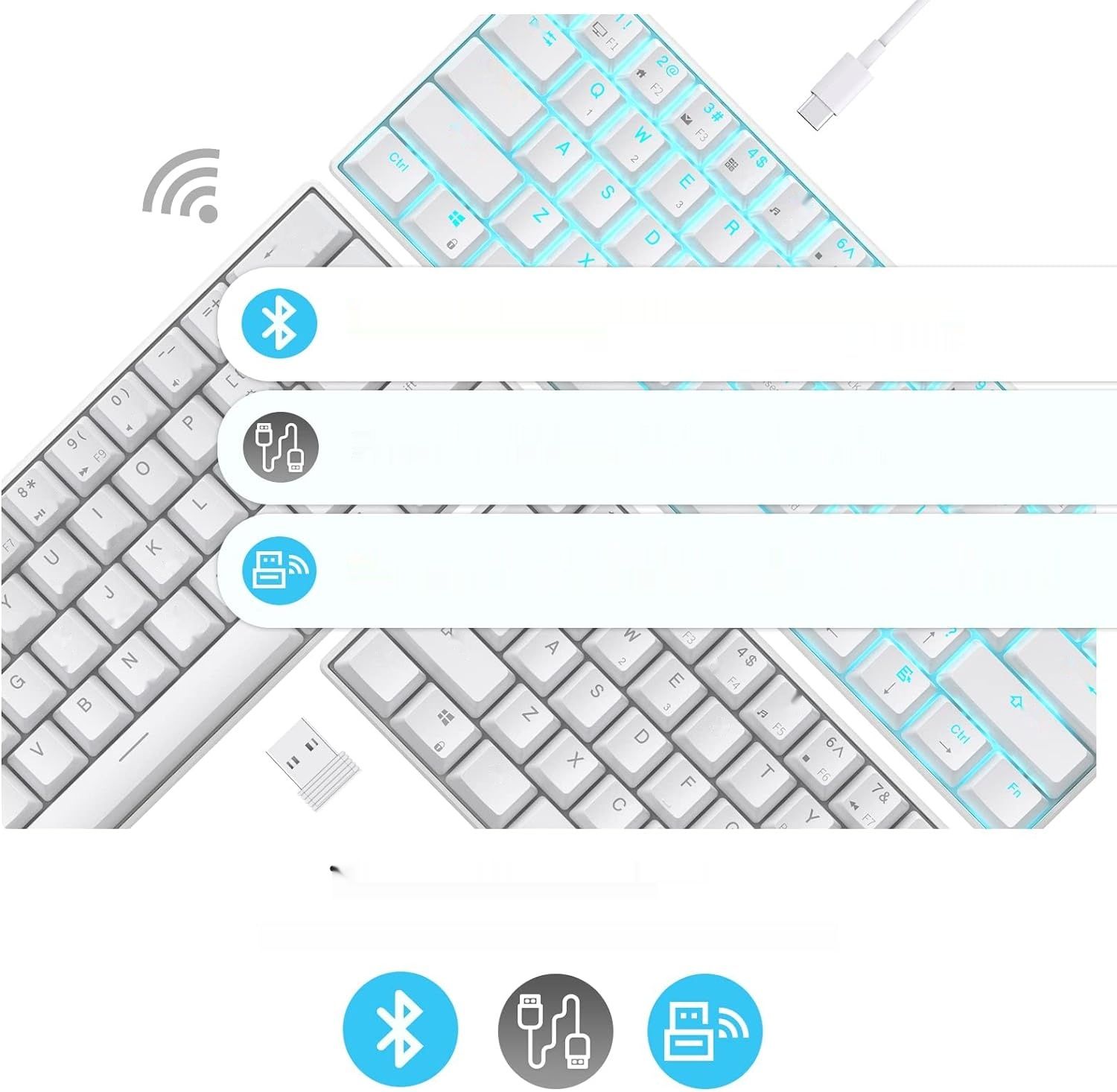 RK Royal Kludge RK61-US 2.4 GHz Bezprzewodowa/Bluetooth/Przewodowa