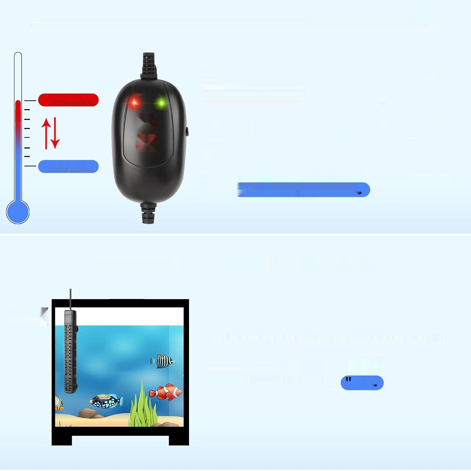 HiTauing Aquarium Heater 50W, 100W, 300W, 500W, ochrona przed przegrzaniem.
