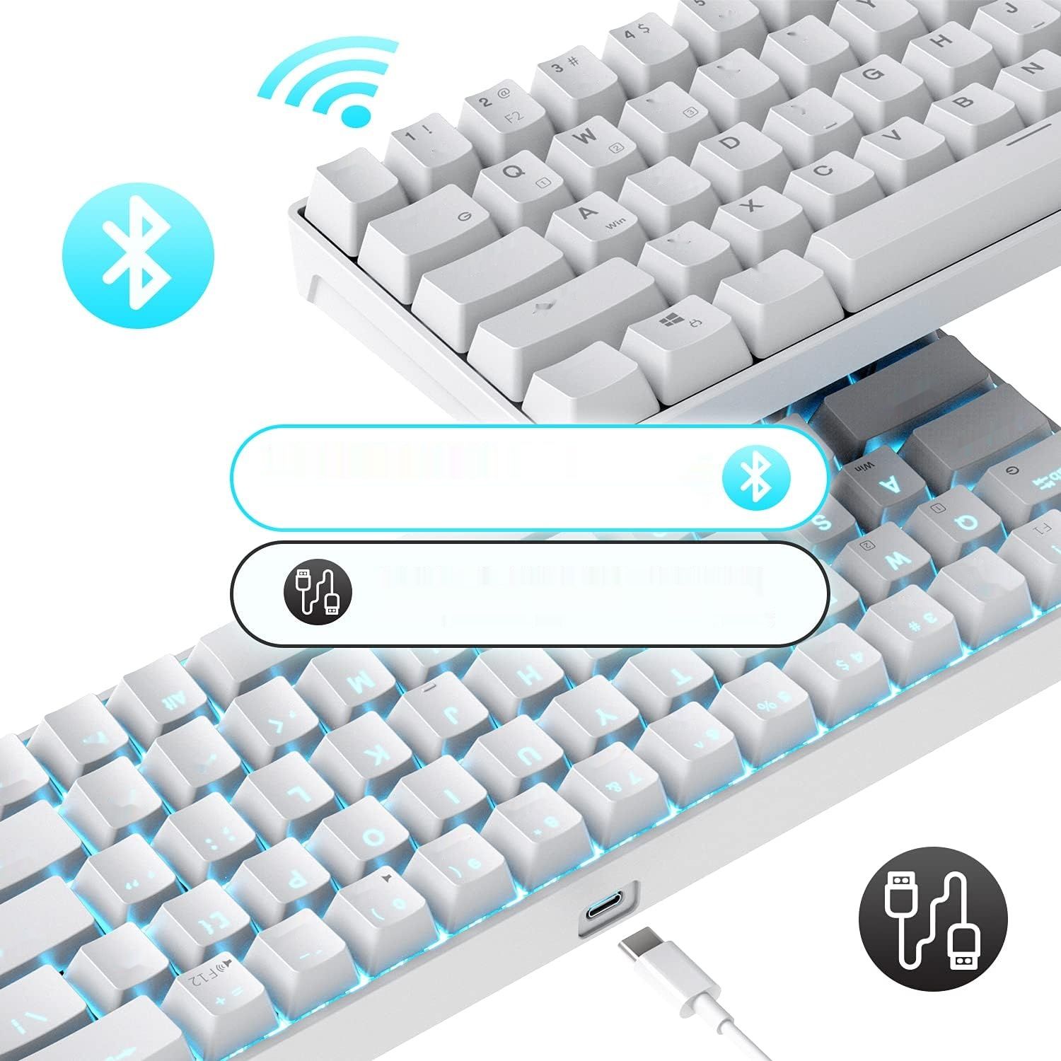 RK ROYAL KLUDGE RK68: 65% bezprzewodowa klawiatura mechaniczna z Bluetooth.