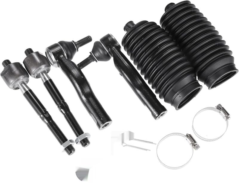 ABSOPRO 6 sztuk drążków kierowniczych do Ford Fusion z osłonami czarne