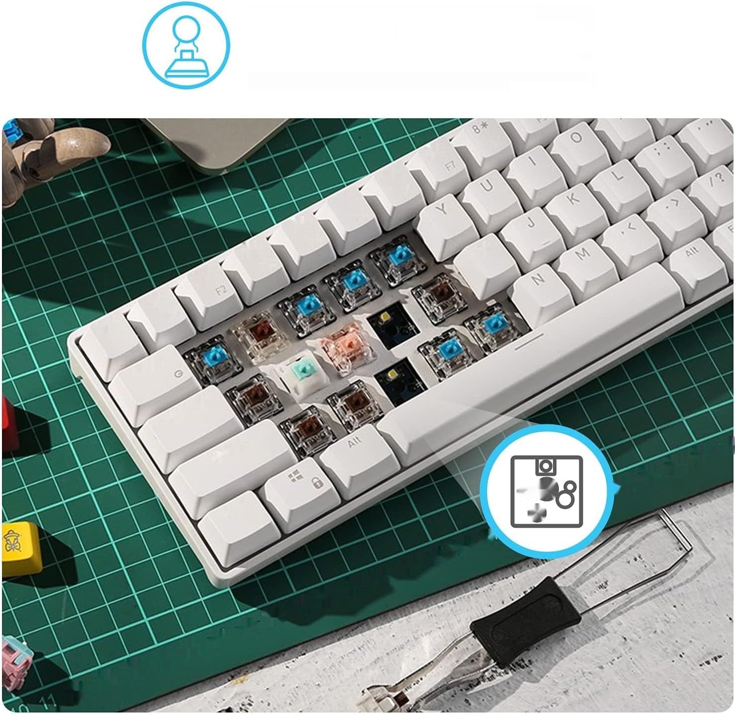 RK Royal Kludge RK61-US 2.4 GHz Bezprzewodowa/Bluetooth/Przewodowa
