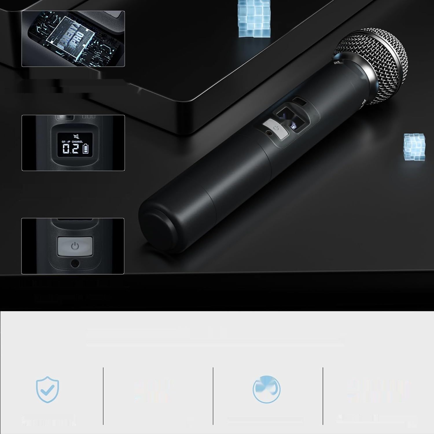Phenyx Pro PTU-71-1H1B: system bezprzewodowych mikrofonów, 2x100 kanałów UHF.