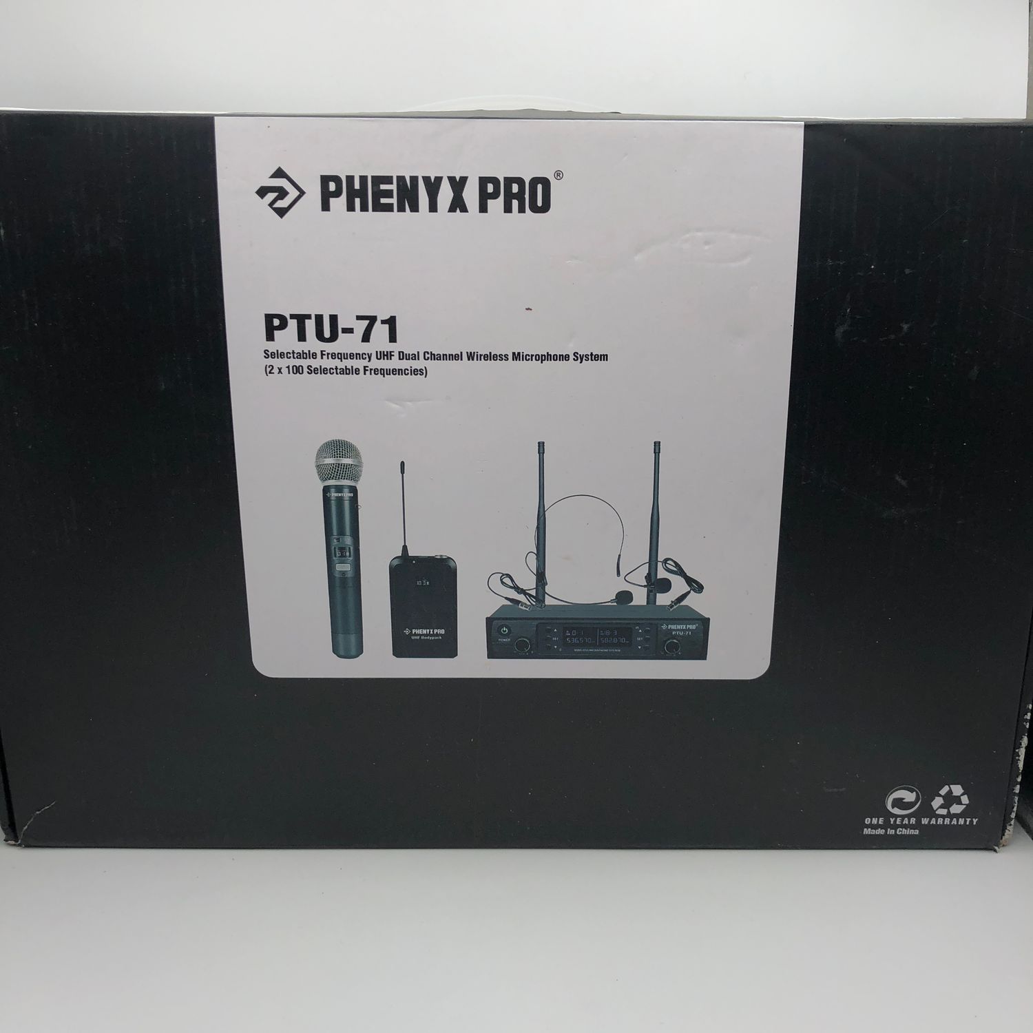 Phenyx Pro PTU-71-1H1B: system bezprzewodowych mikrofonów, 2x100 kanałów UHF.