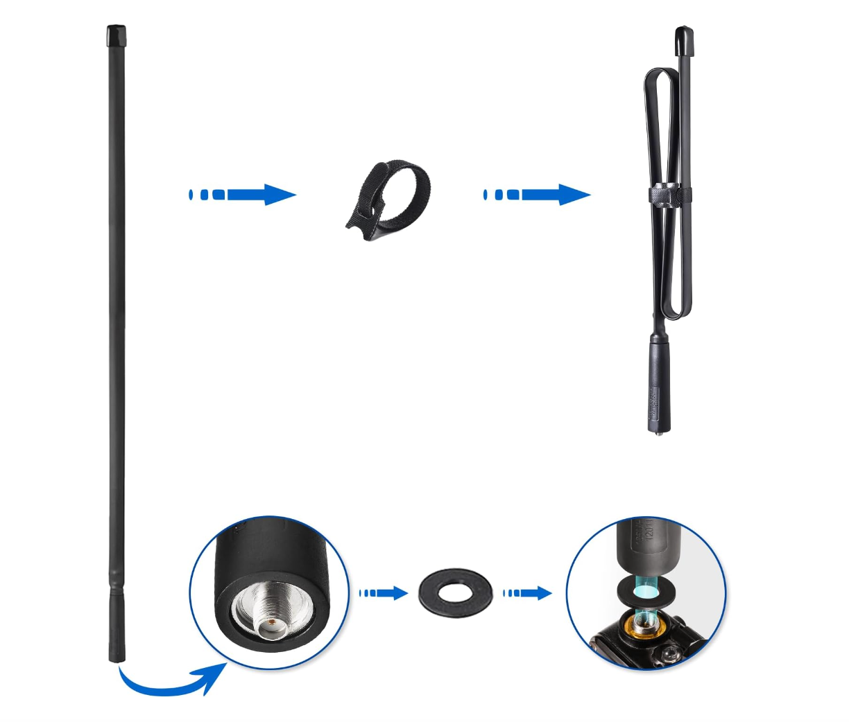Bingfu Dwuzakresowa antena VHF UHF 136-460MHz 79 cm
