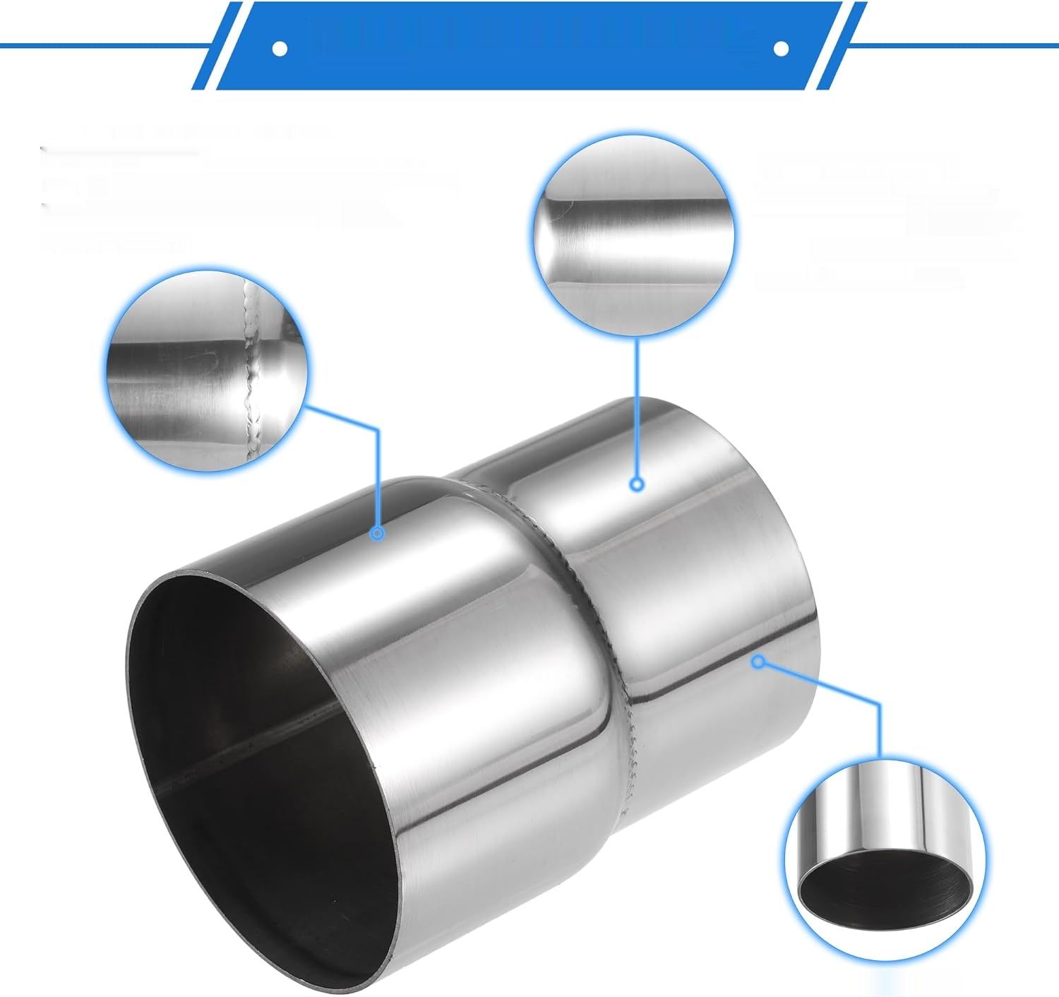 ABSOPRO Adapter do rury wydechowej, złączka redukcyjna 2,78&quot;-3&quot; śred. wewn.