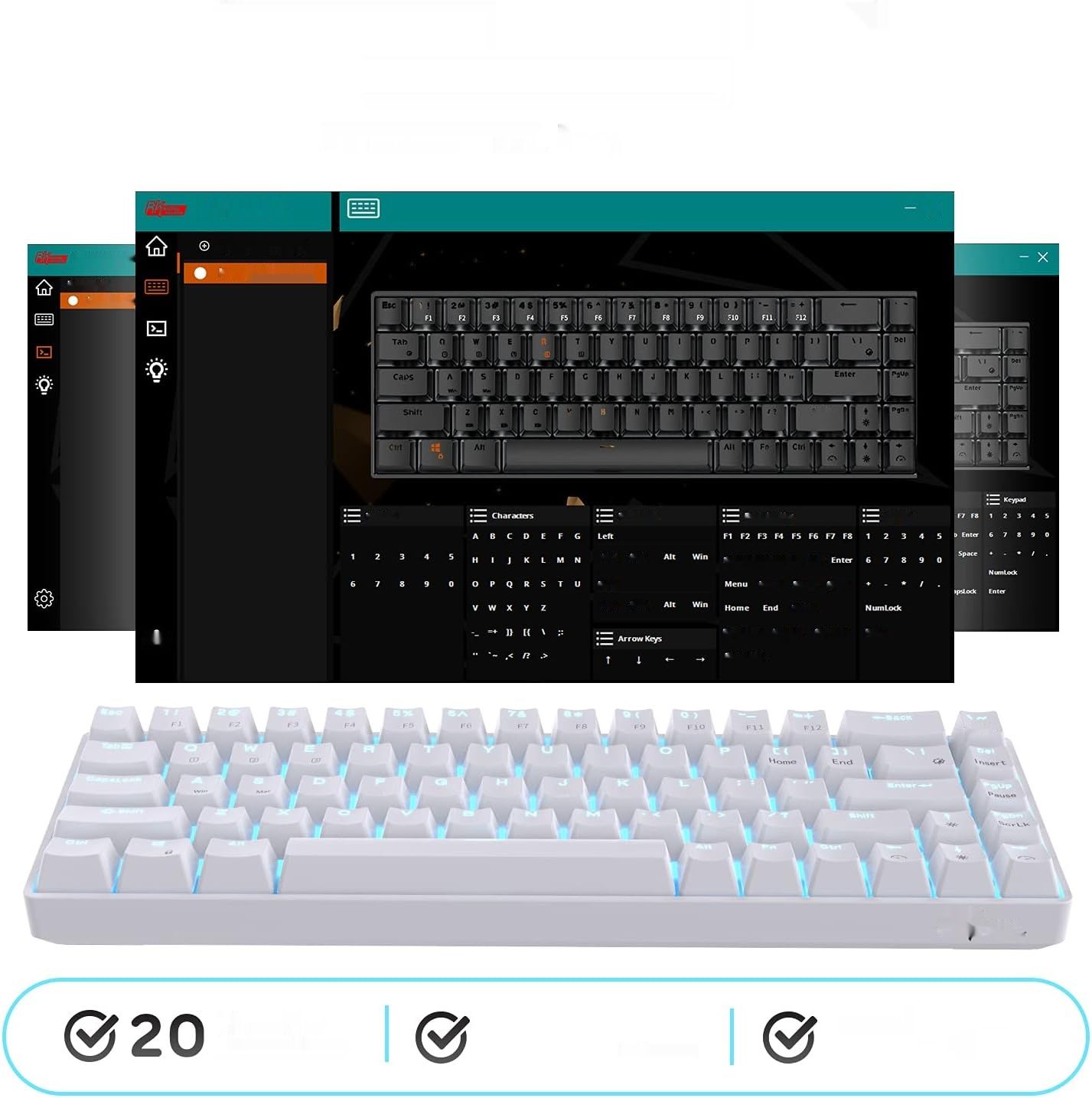 RK ROYAL KLUDGE RK68: 65% bezprzewodowa klawiatura mechaniczna z Bluetooth.