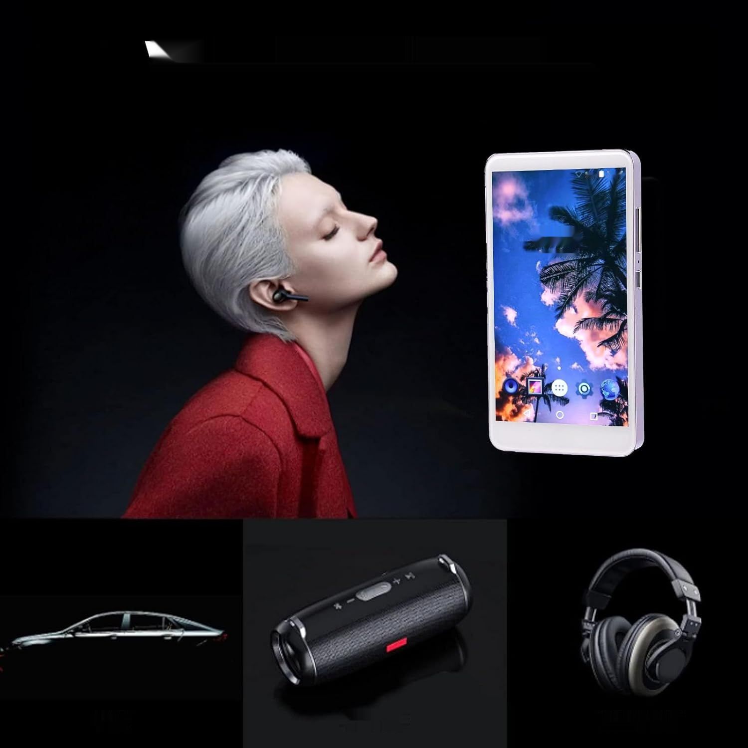 128GB odtwarzacz MP3 WiFi z ekranem dotykowym i HiFi (fioletowy)
