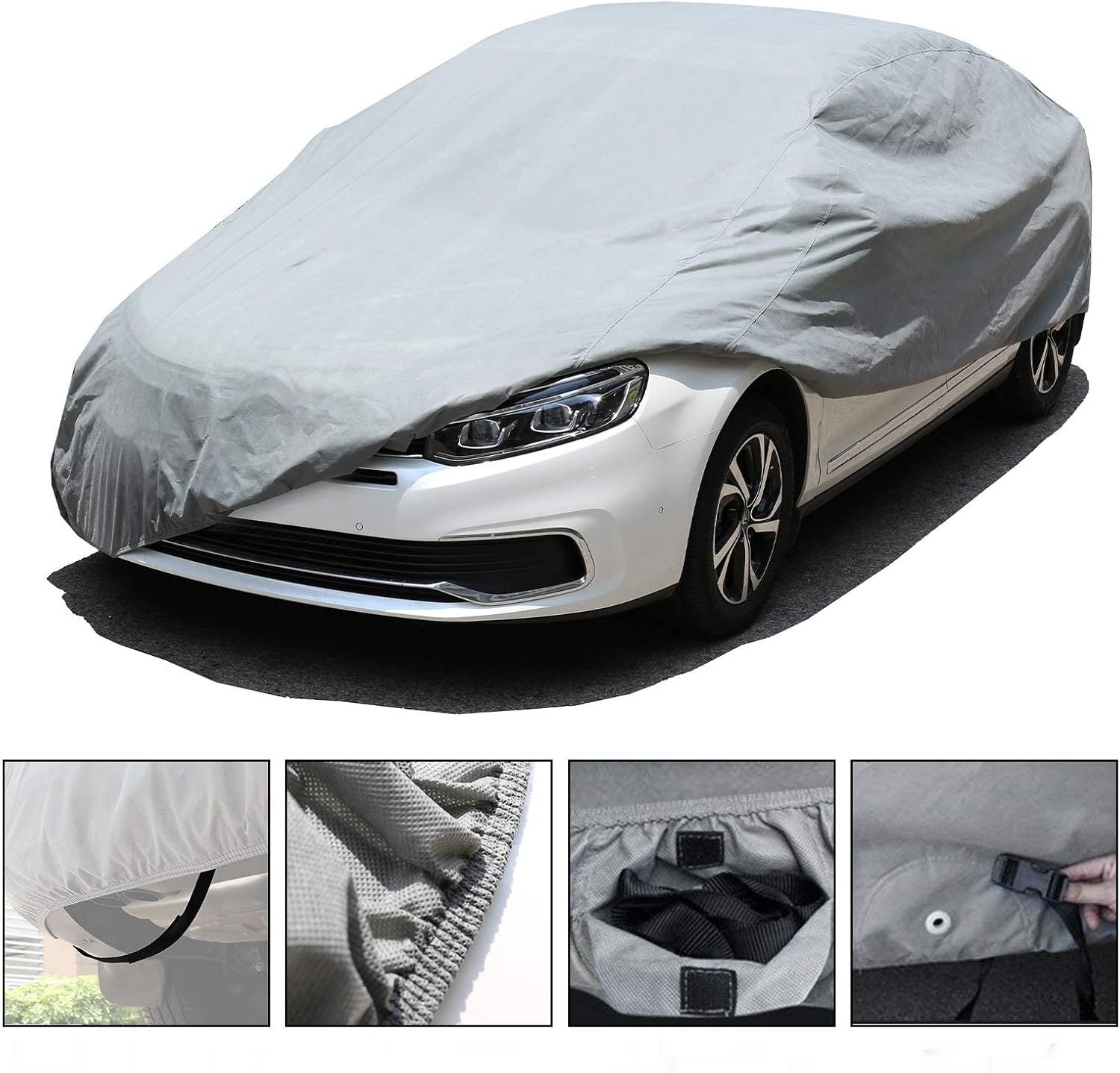 Leader Accessories 4-warstwowy pokrowiec samochodowy (Notchback 470x160x127 cm)