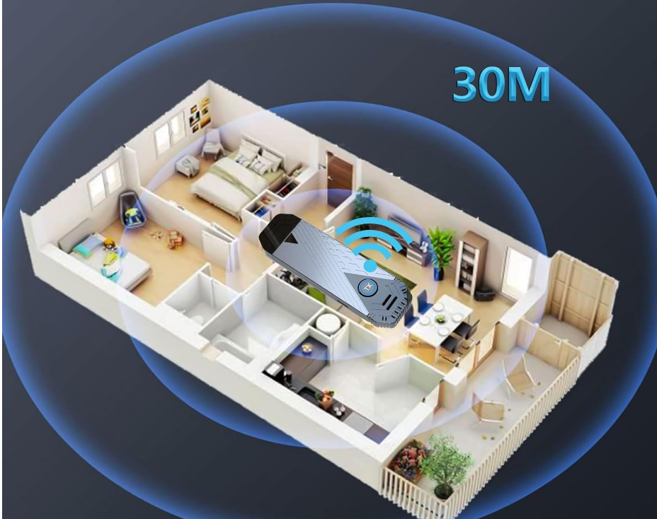 Bezprzewodowy nadajnik i odbiornik HDMI 2.4/5G WiFi, przenikanie przez ściany, czas transmisji 10 sekund, zasięg 30M, Plug &amp; Play, wideo/audio z PC na monitor/projektor/HDTV.