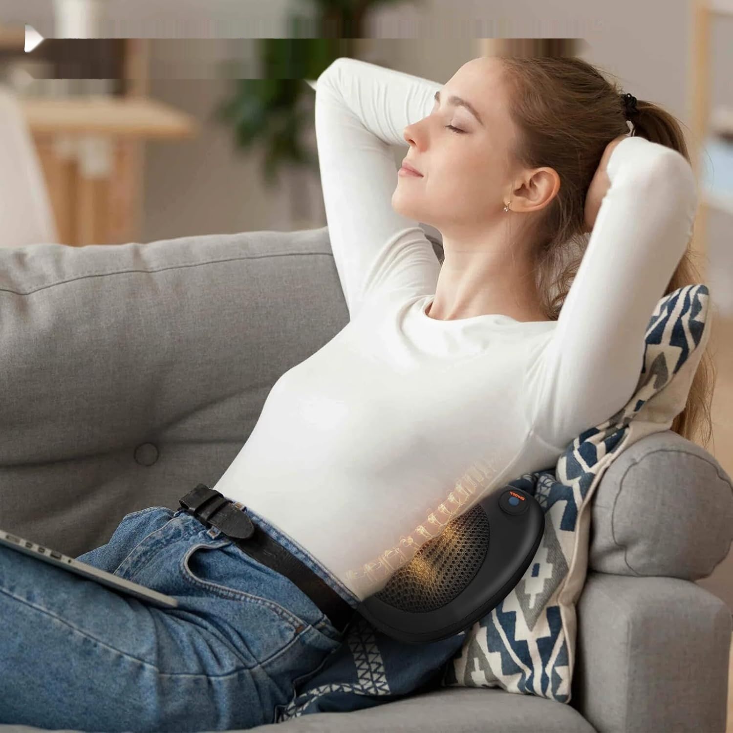Elektryczna Poduszka Masująca Shiatsu z Podgrzewaniem, 3D Ugniatanie.