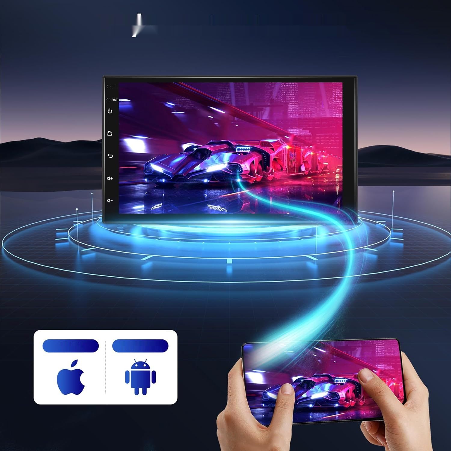 Radio Android 13 2 DIN GPS WiFi Mirror Link 7&quot; Bluetooth FM DAB/OBD/DVR/USB.