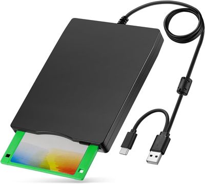 Kinetxiaxia - Zewnętrzny napęd dyskietek USB 1,44 MB 3,5&quot; - PC MAC - Czarny