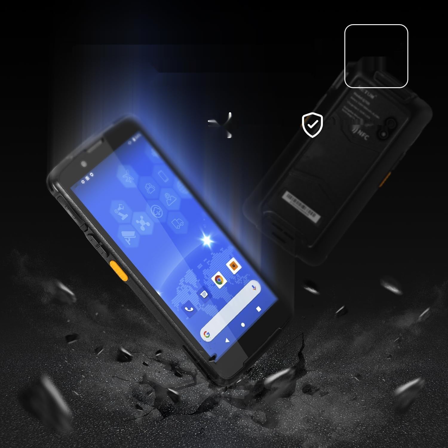 Netum Q700 Android 11 Handheld Mobile Computer PDA ze skanerem kodów kreskowych.