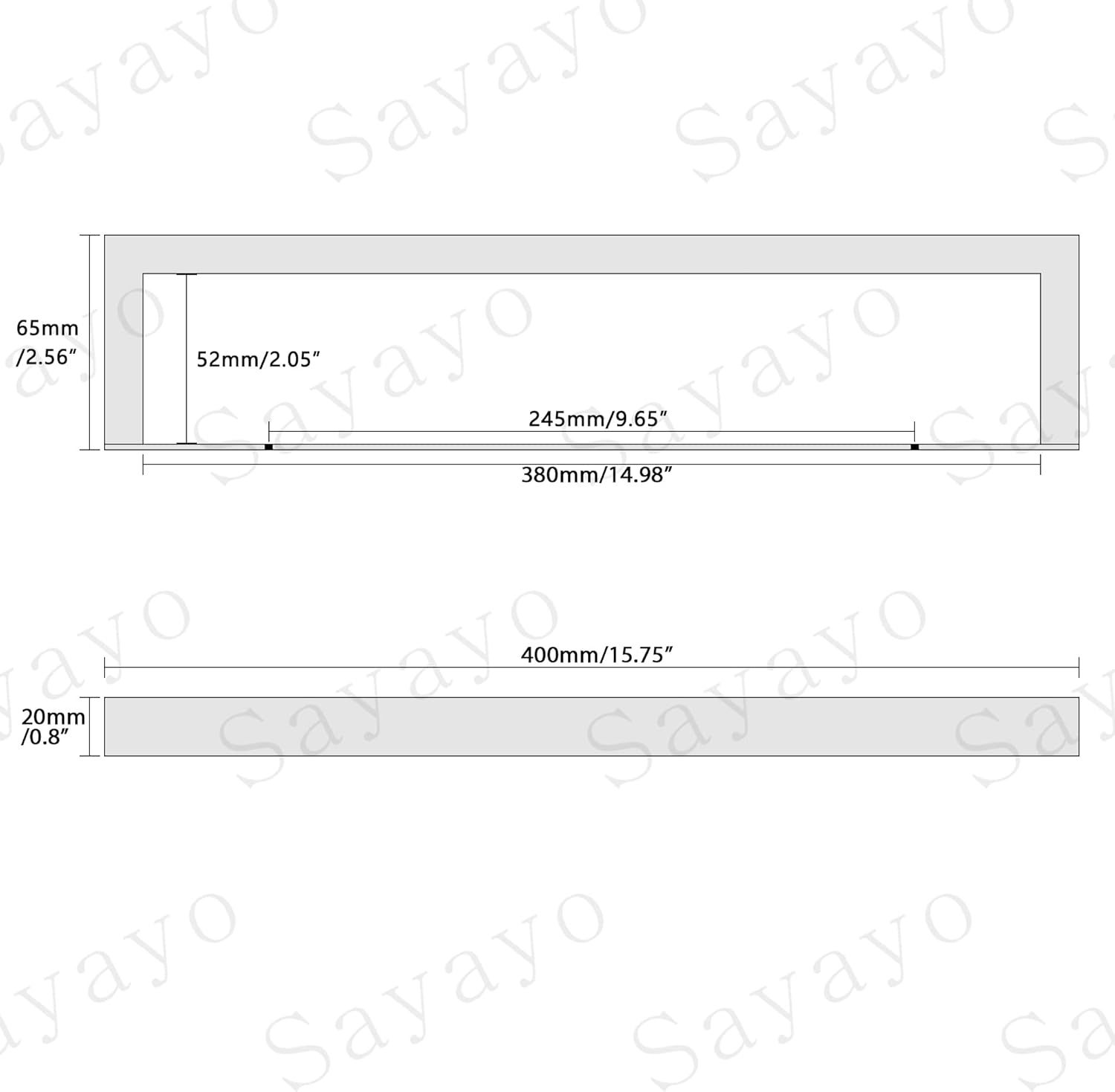 SAYAYO Wieszak EGJF040-B czarny, 40CM, stal nierdzewna, samoprzylepny.