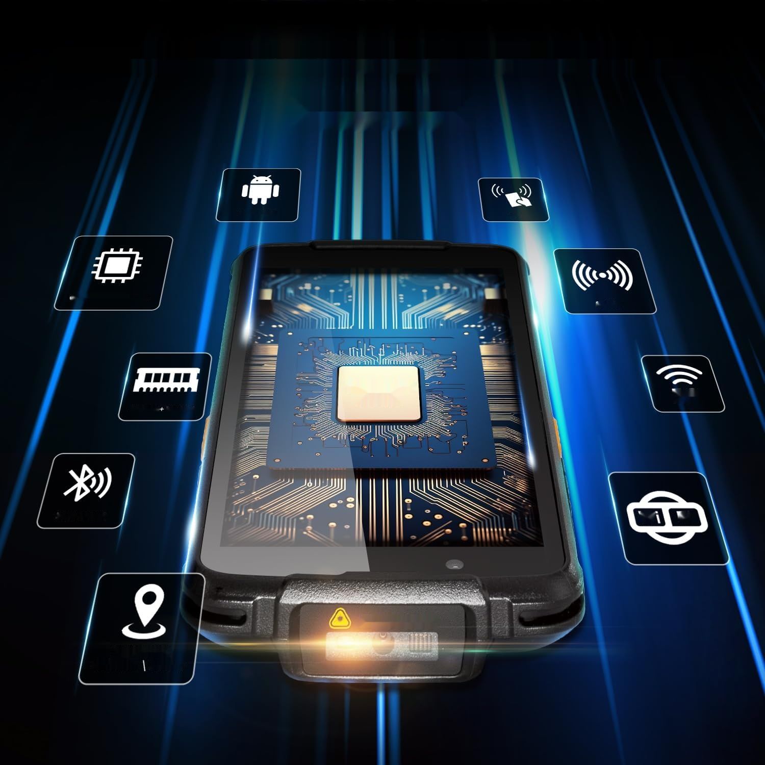 Netum Q700 Android 11 Handheld Mobile Computer PDA ze skanerem kodów kreskowych.