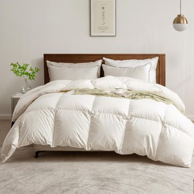 BPC Medium Down Kołdra 135x200cm, Bawełna, Puch, Oeko-Tex, RDS, Kość Słoniowa