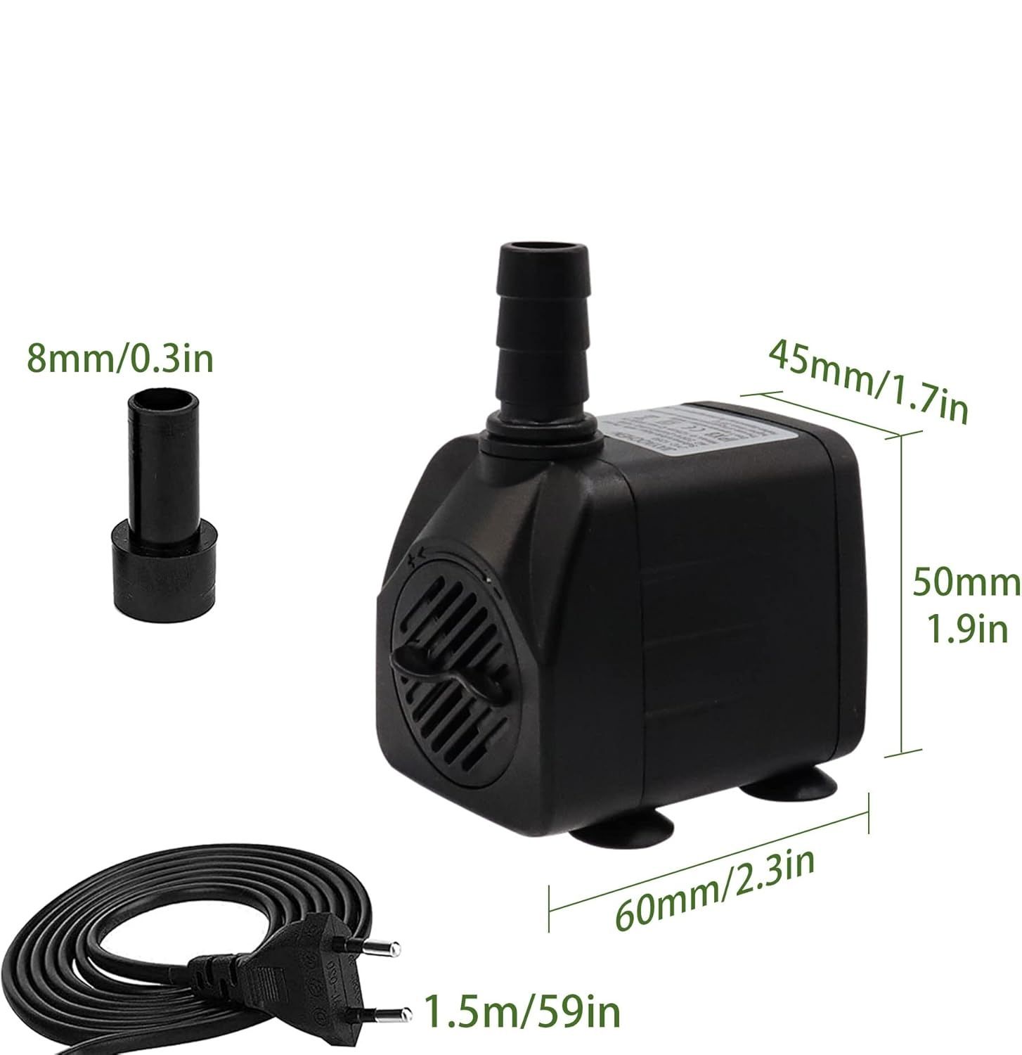 DIFCUL Mini Pompa Wodna do Akwarium 450L/H 10W Ultra Cicha