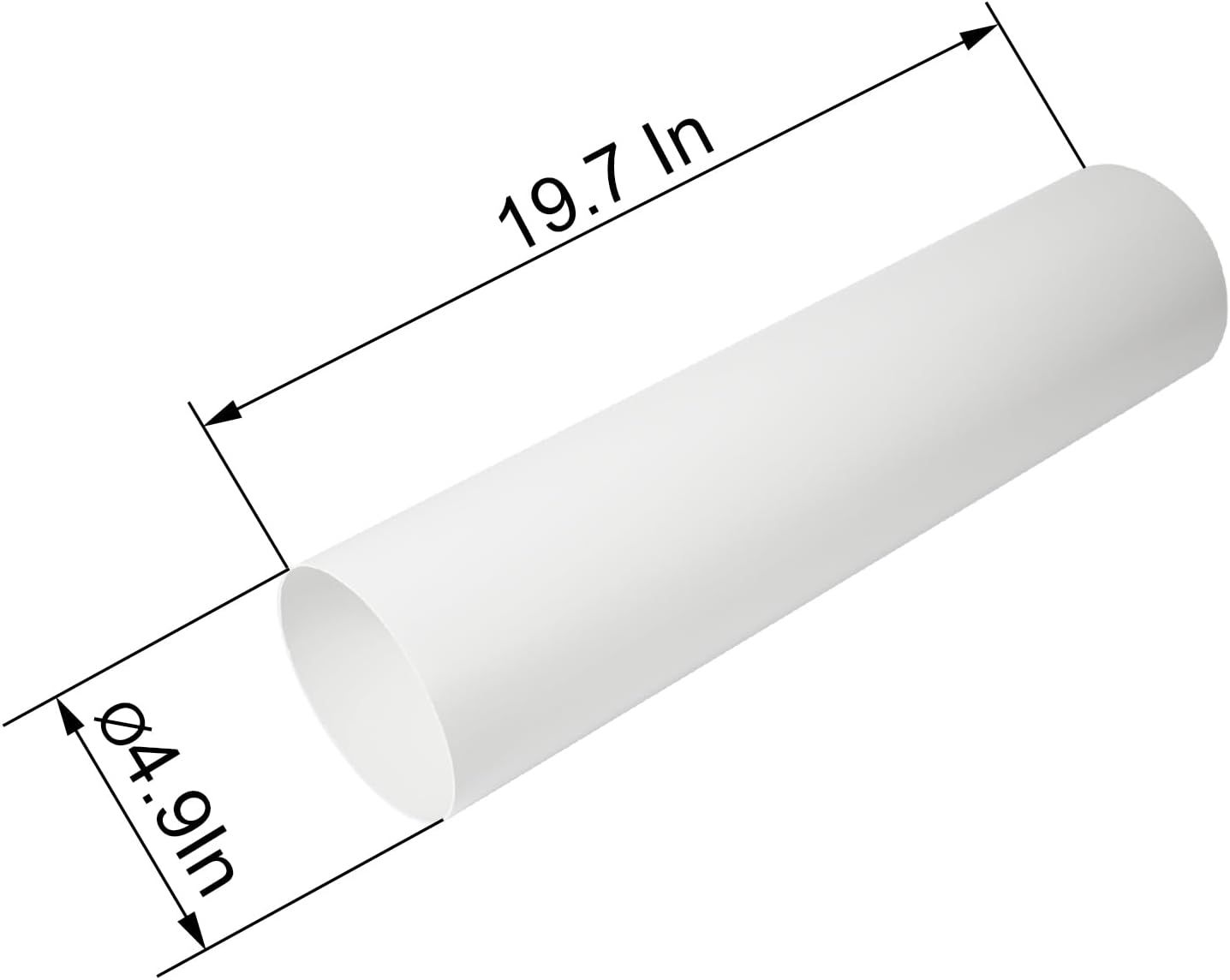 Vent Systems Rura Wentylacyjna Ø125mm, Długość 0,5m, Kanał Wyciągowy/Doprowadzający