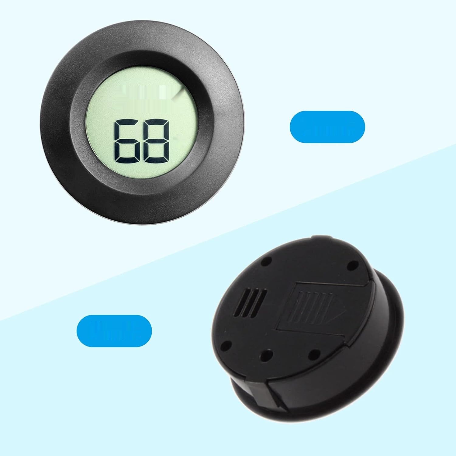 DIFCUL 3x Mini LCD Termometr do Humiadorów Inkubatorów (3 szt.) Czarny