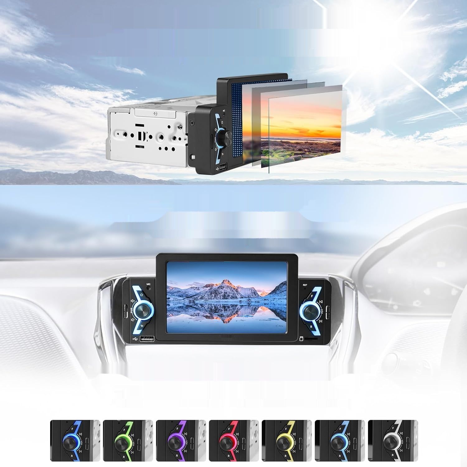 ATOTO F7WE F7G1A5WE 5-calowy radioodtwarzacz 1DIN CarPlay, Android Car.