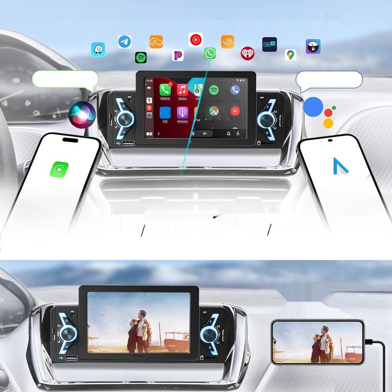ATOTO F7WE F7G1A5WE 5-calowy radioodtwarzacz 1DIN CarPlay, Android Car.