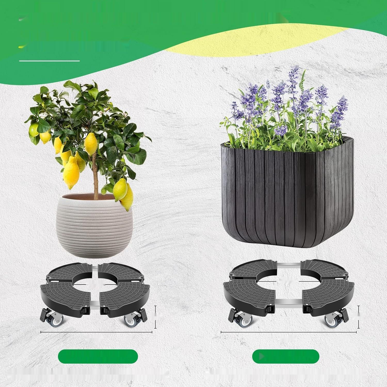 Linkax Rolka do Roślin 35-48 cm, Deska na Kółkach do 150 kg