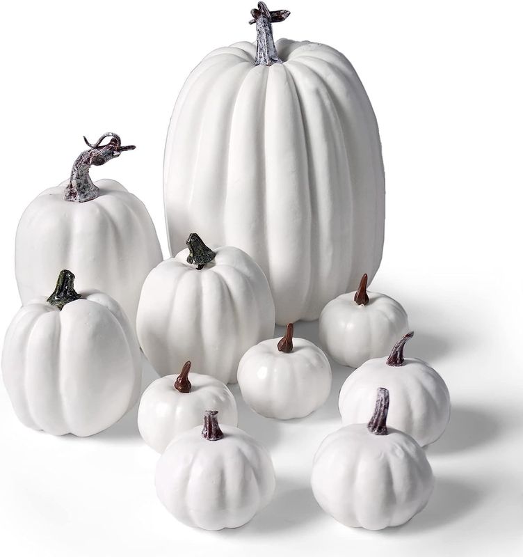 Cymax Zestaw 10 Sztuk Sztucznych Dyni Dekoracyjnych, Różne Rozmiary