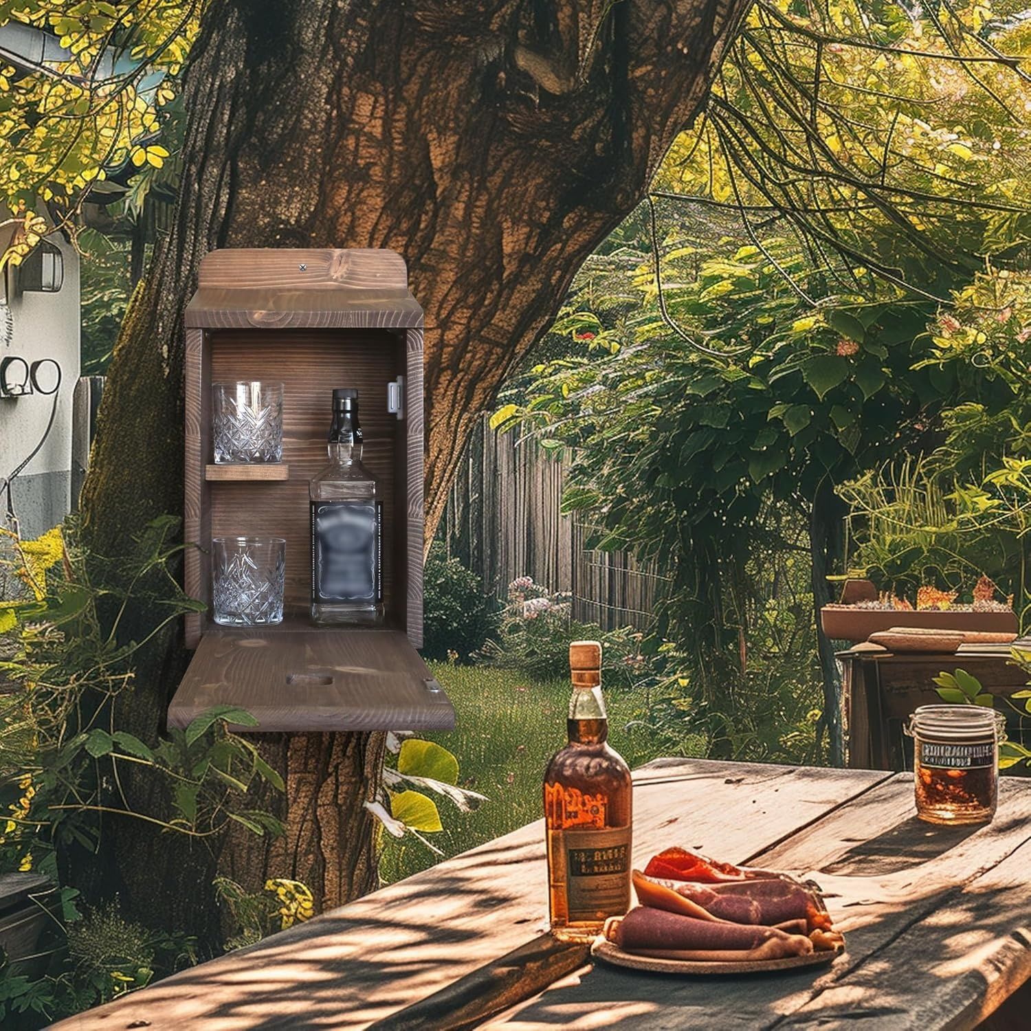 Domek dla ptaków premium + 2 szklanki whisky, prezent dla mężczyzn
