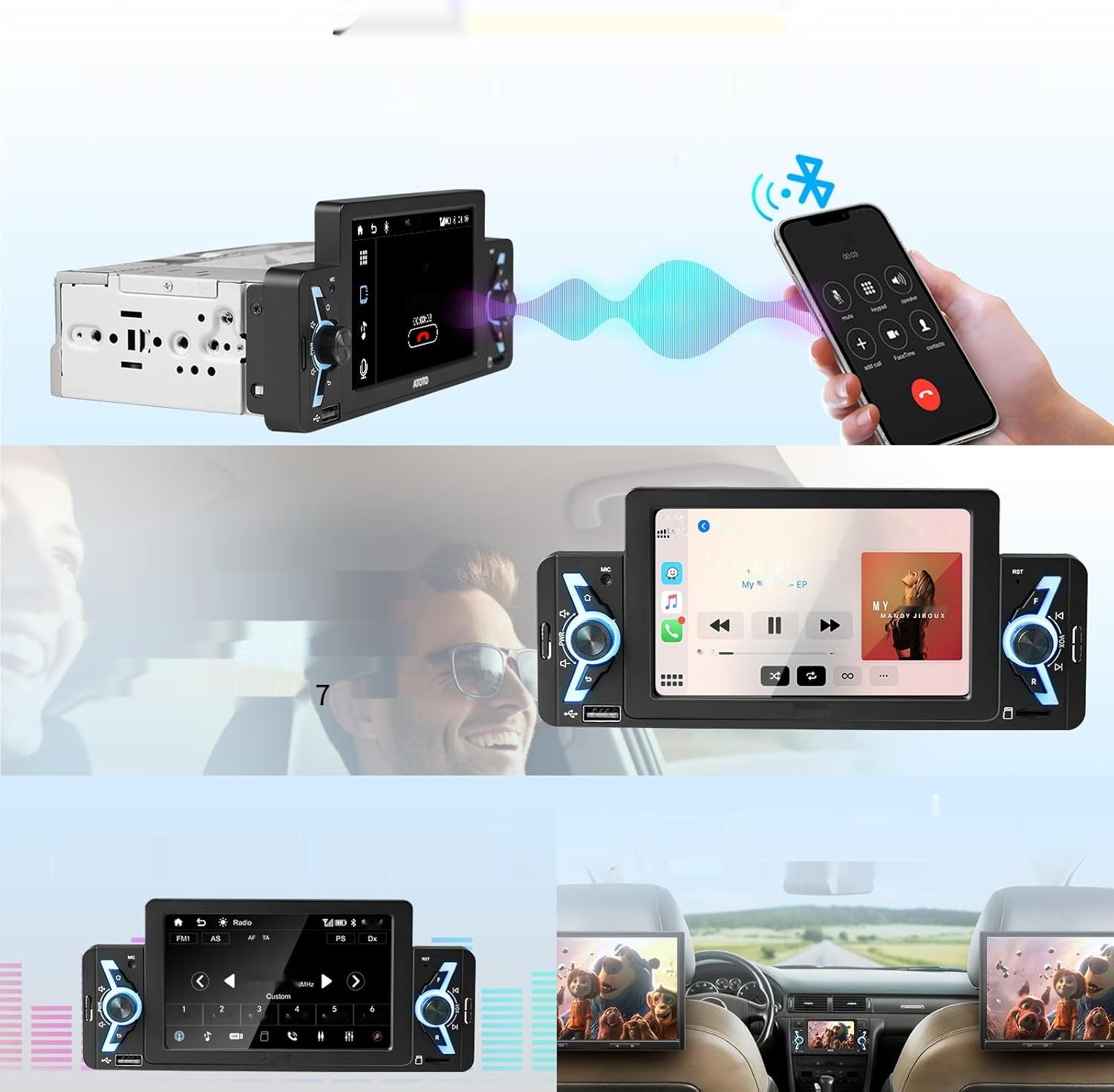 ATOTO F7WE F7G1A5WE 5-calowy radioodtwarzacz 1DIN CarPlay, Android Car.