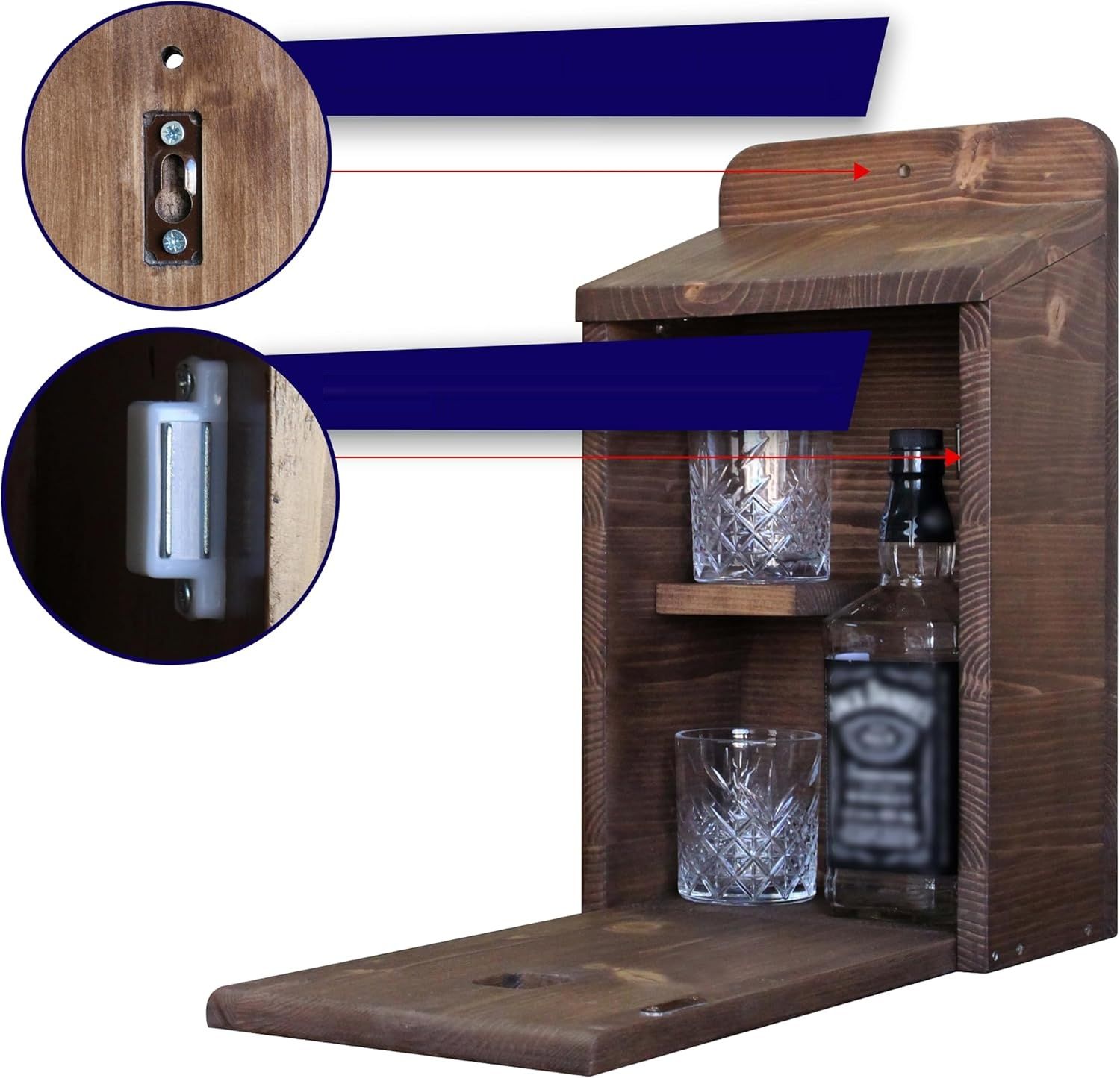 Domek dla ptaków premium + 2 szklanki whisky, prezent dla mężczyzn