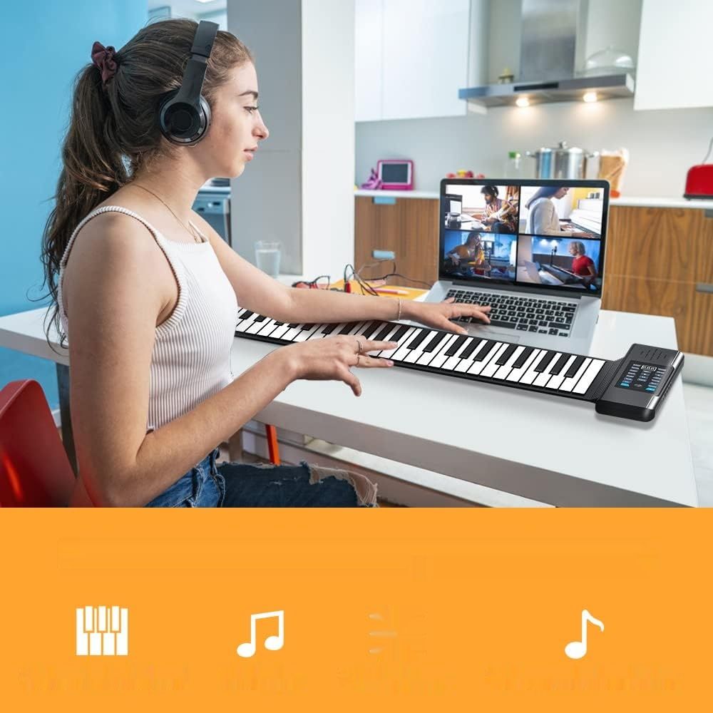 OYAYO Składana Klawiatura Pianina 61 Klawiszy Rollpiano wspiera MIDI