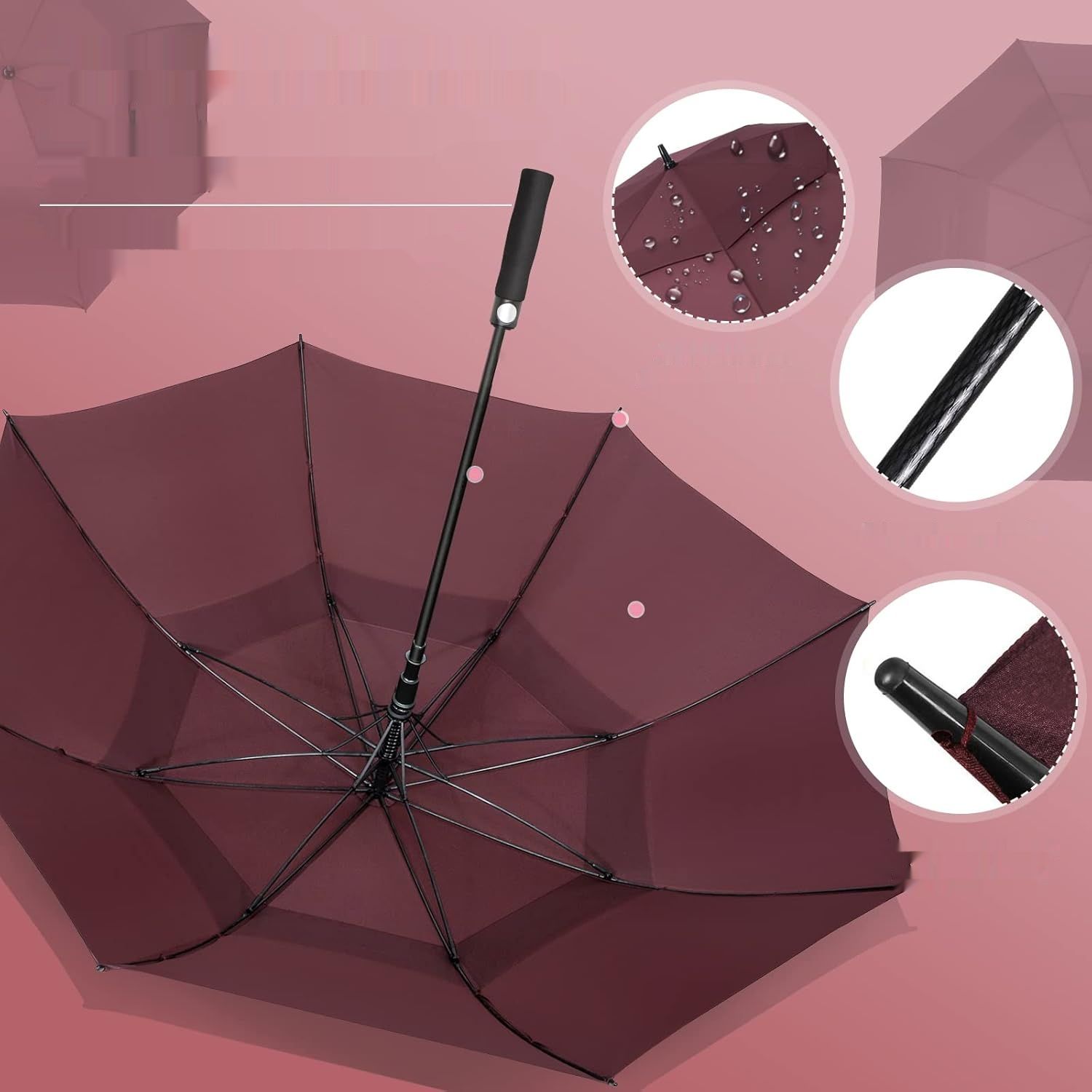 ZOMAKE Duży Wiatroodporny Parasol Golfowy z Automatycznym Otwieraniem