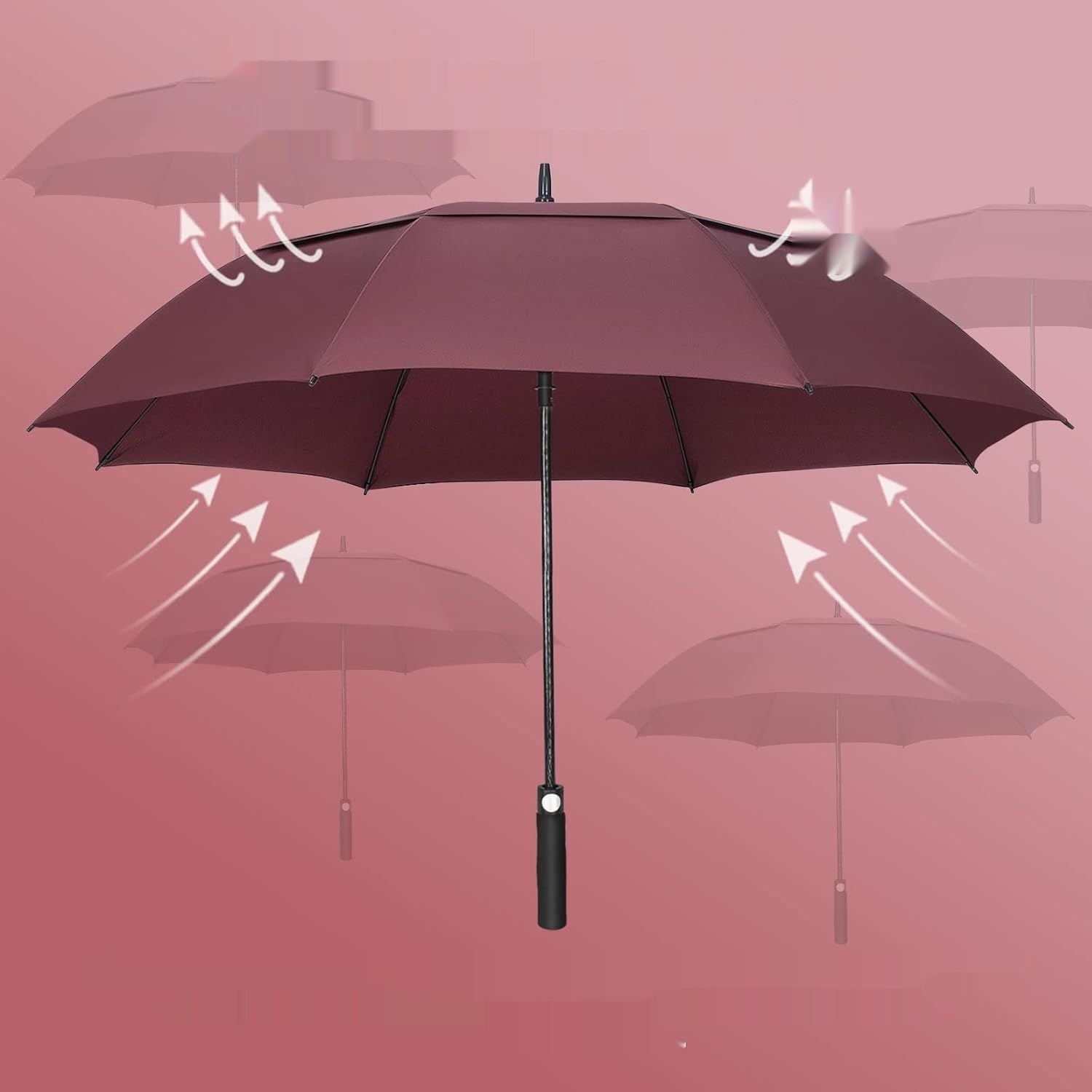 ZOMAKE Duży Wiatroodporny Parasol Golfowy z Automatycznym Otwieraniem