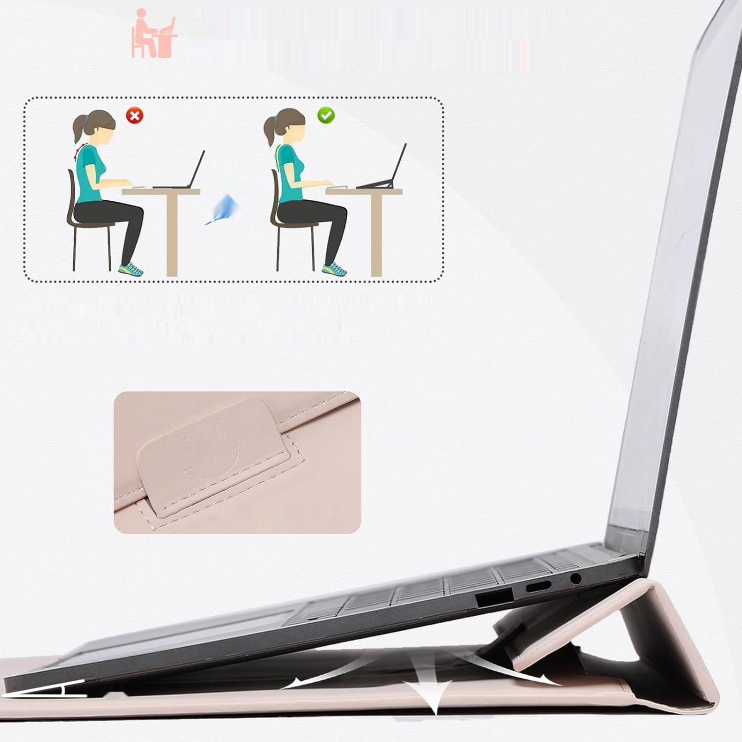 Etui HYZUO 13.3-14 cali pasuje do laptopów, kolor morelowy.