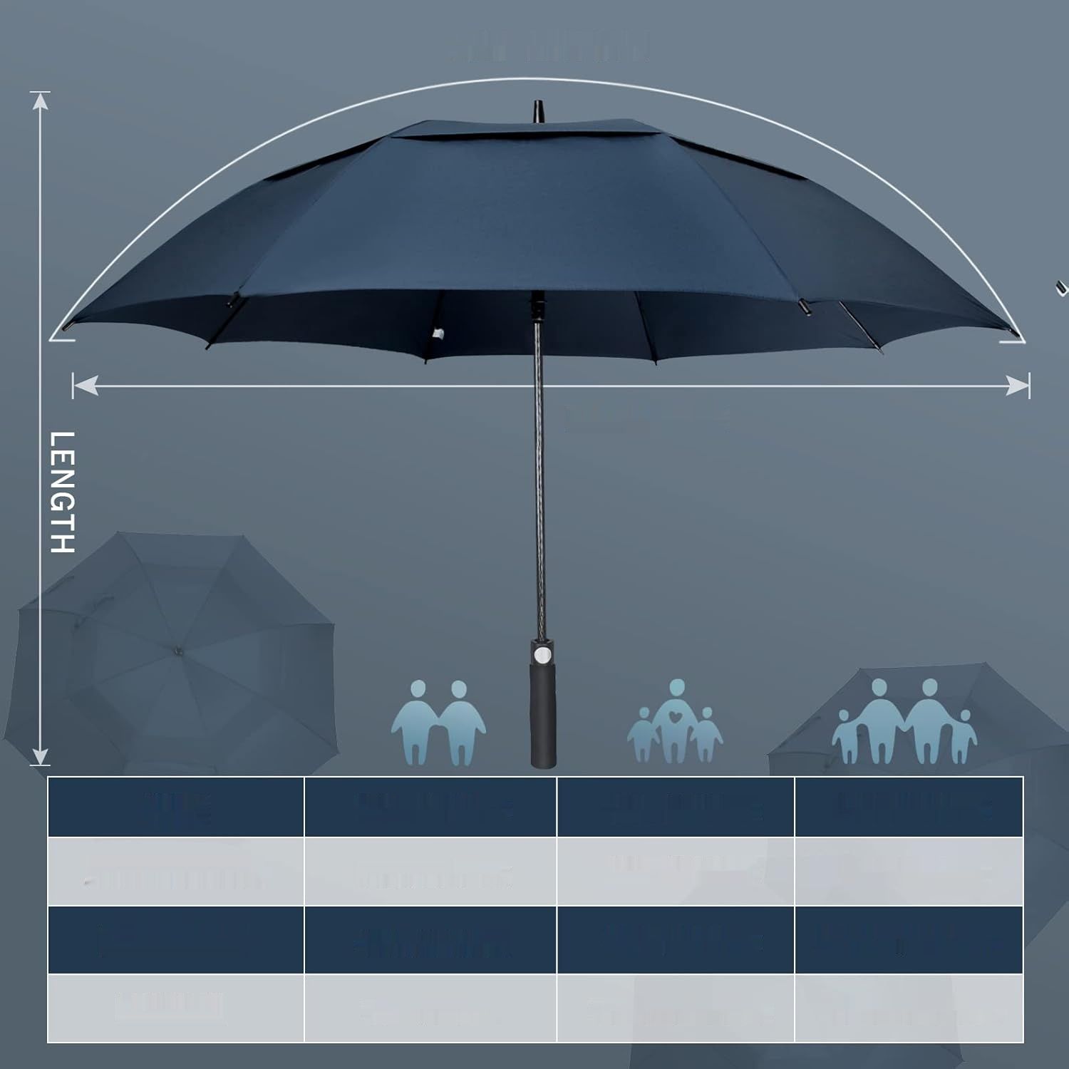 Zomake Golf parasol, 157/172 cm, automatyczne otwieranie, przeciwwiatrowy