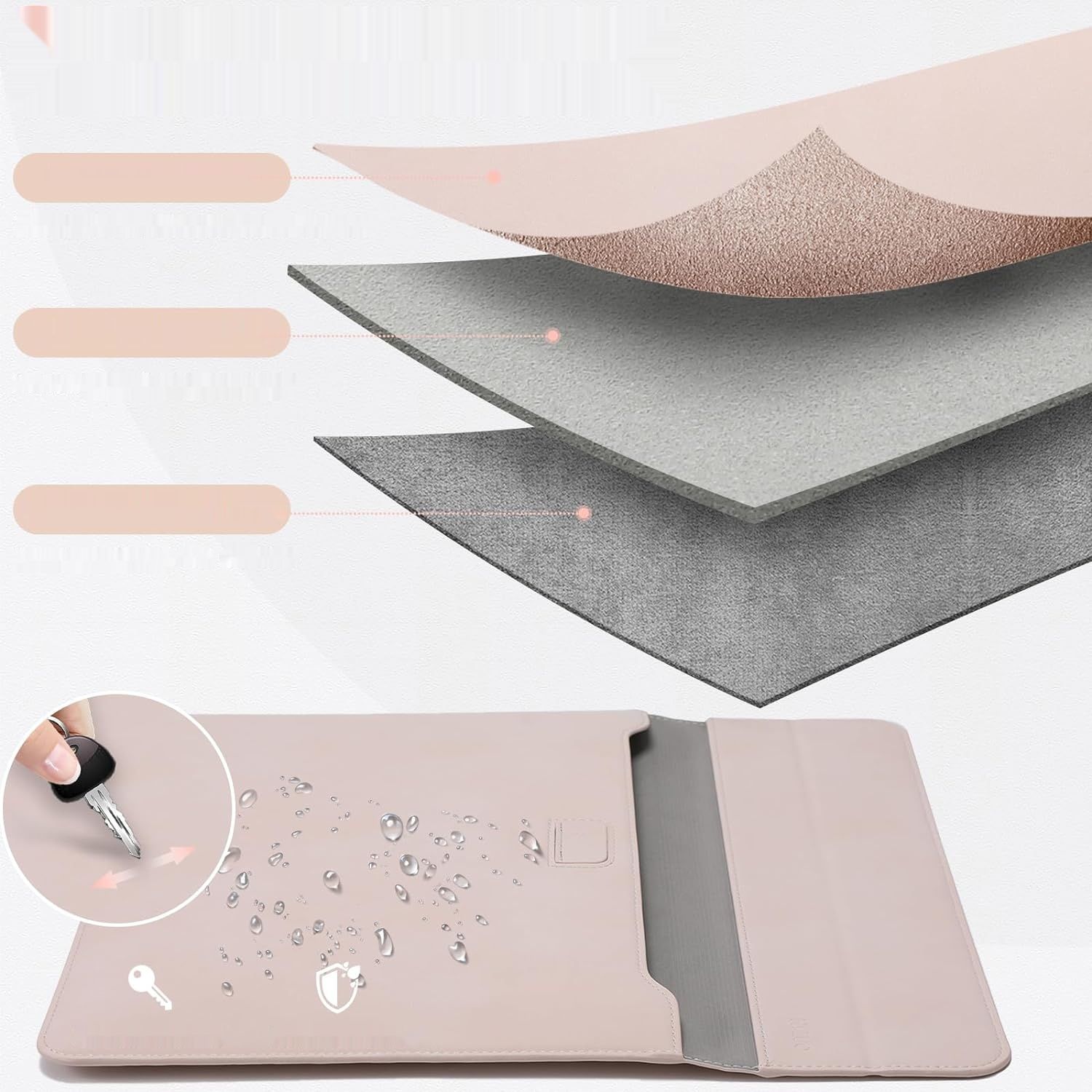 Etui HYZUO 13.3-14 cali pasuje do laptopów, kolor morelowy.