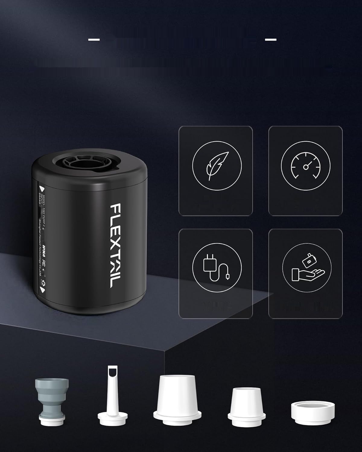 FLEXTAILGEAR TINY PUMP2 X, pompka powietrza na akumulator 1300 mAh.