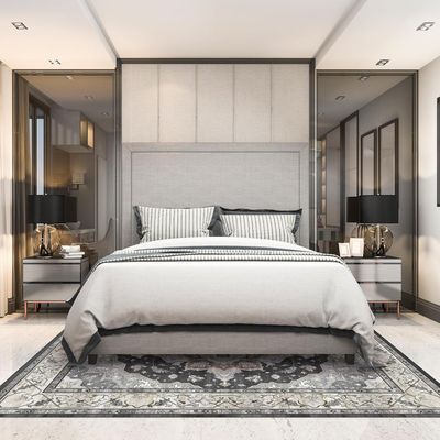 HOMFINE Vintage Dywan 120x170 cm, antypoślizgowy, odporny na brud, szary