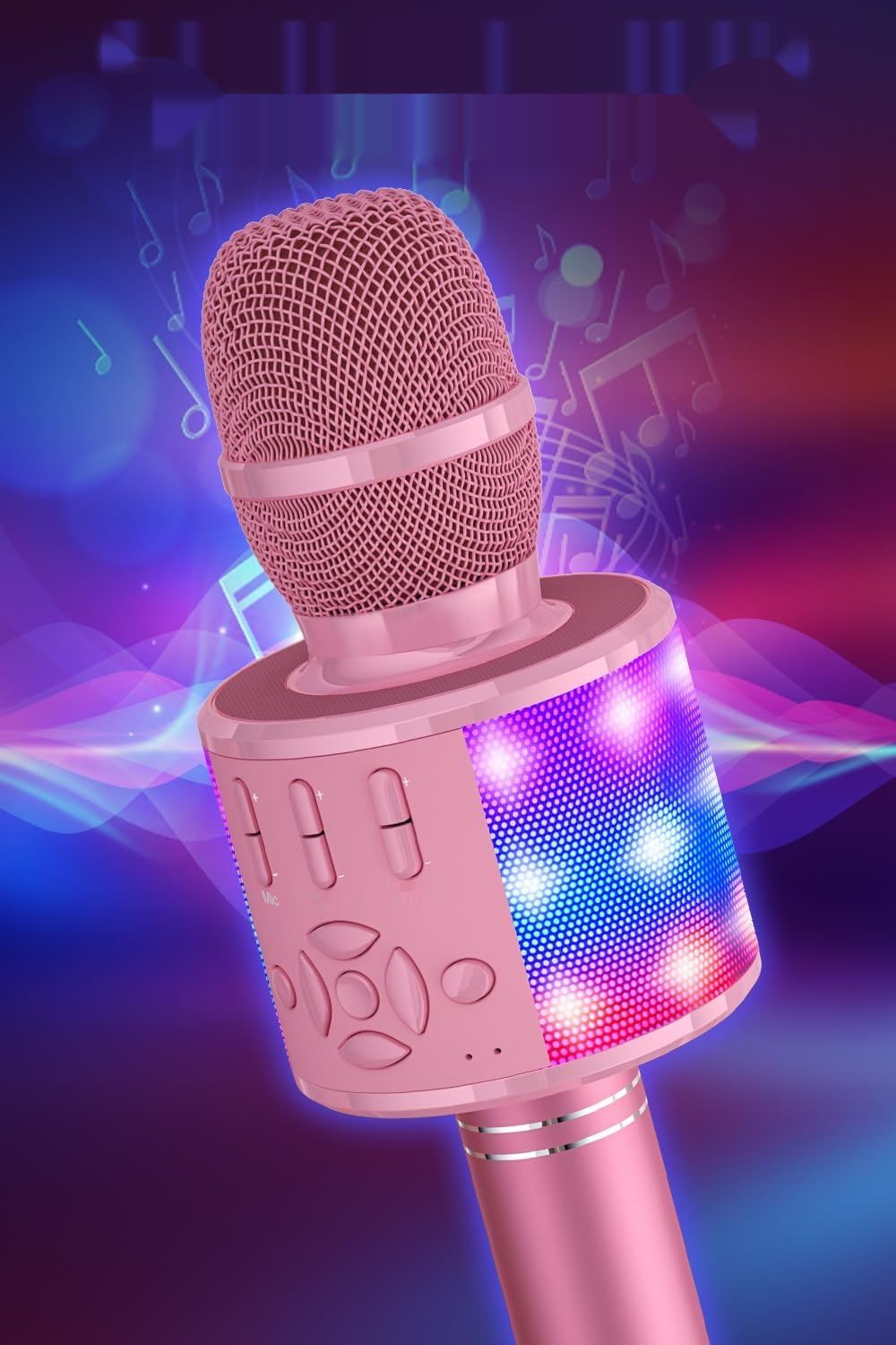 BONAOK Mikrofon Karaoke Bluetooth, 4 w 1 Bezprzewodowe Mikrofony Karaoke