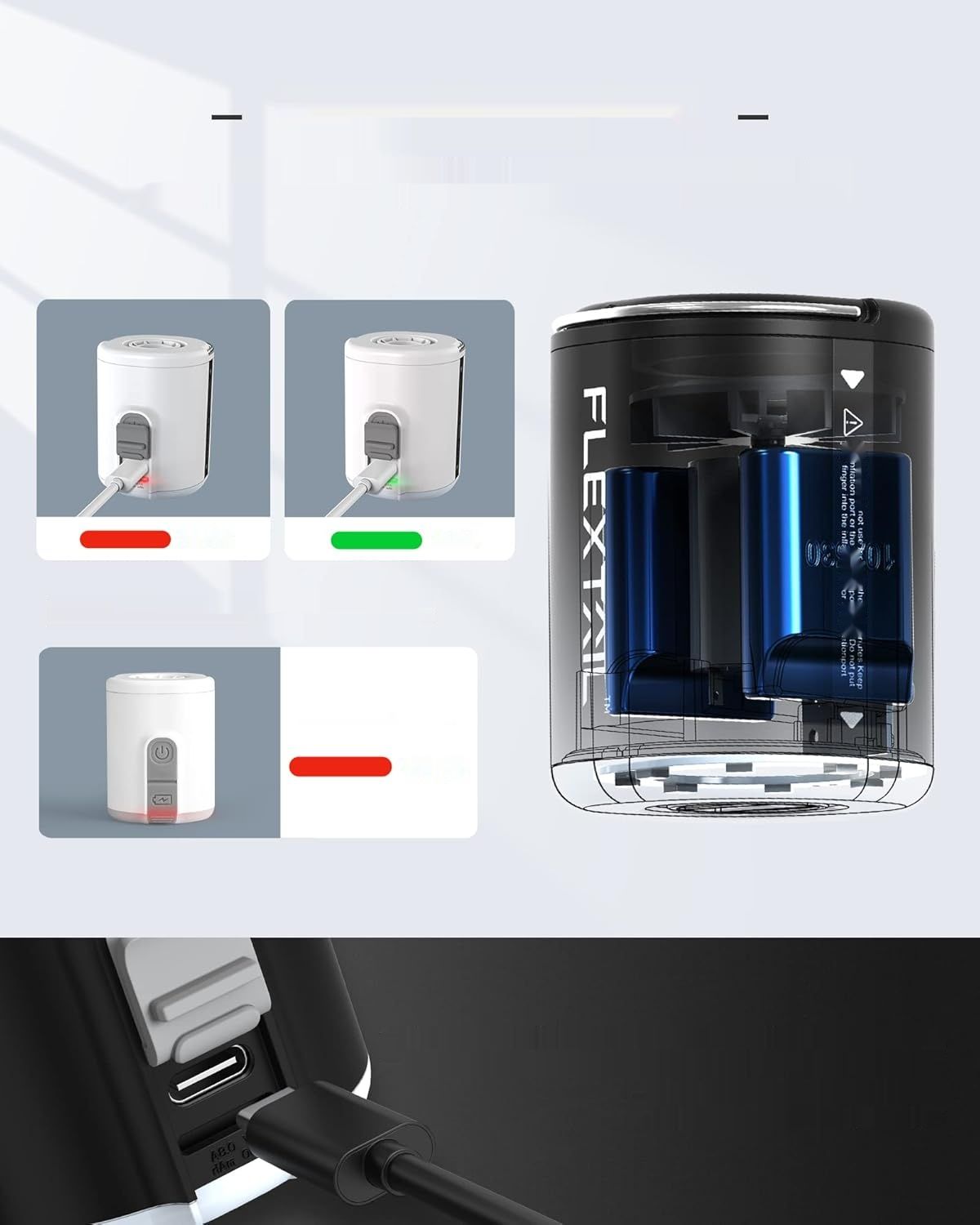 FLEXTAILGEAR TINY PUMP2 X, elektryczna pompka powietrza z akumulatorem 1300 mAh