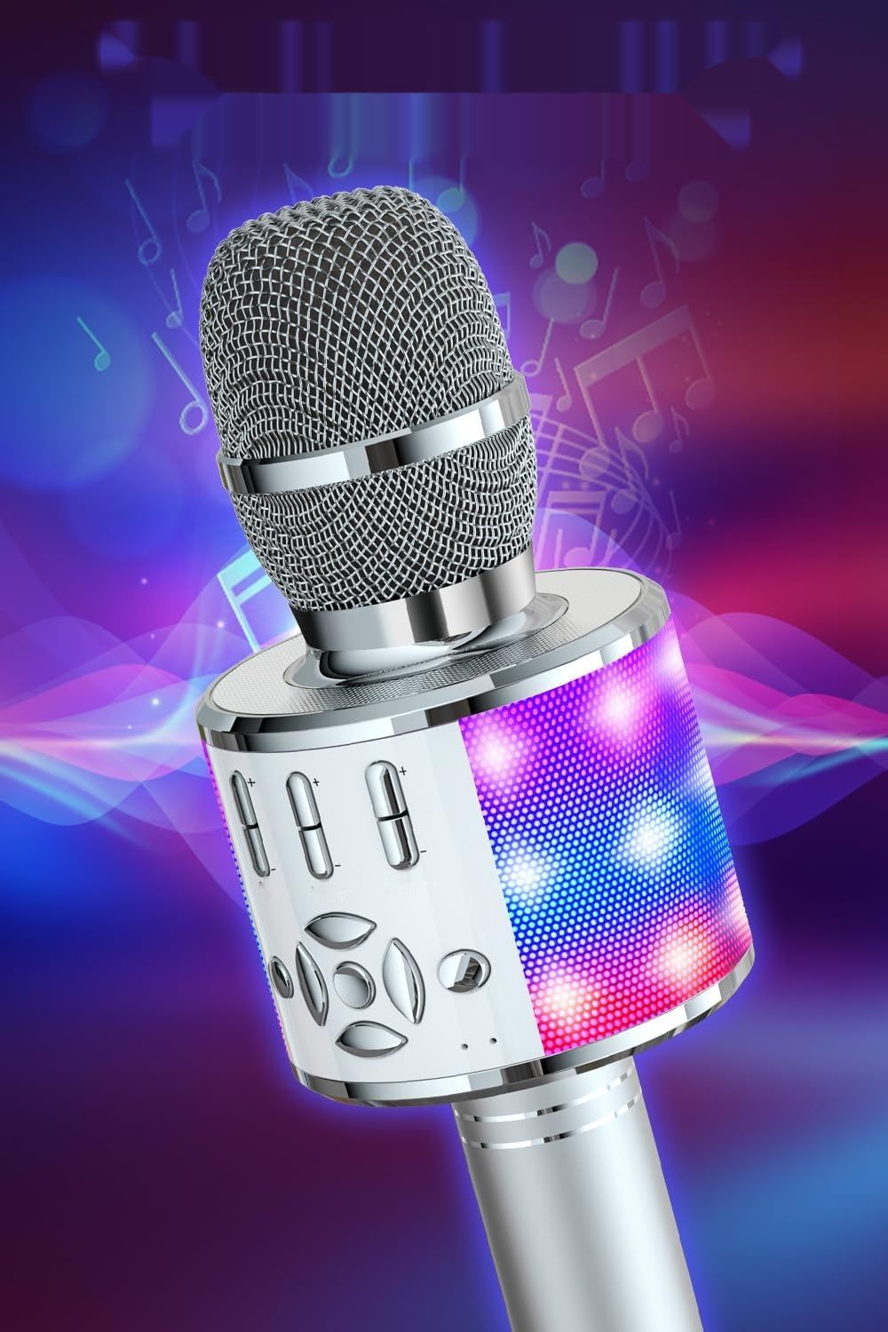 BONAOK Mikrofon Karaoke Bluetooth, 4 w 1, Kompatybilne z iOS, Android