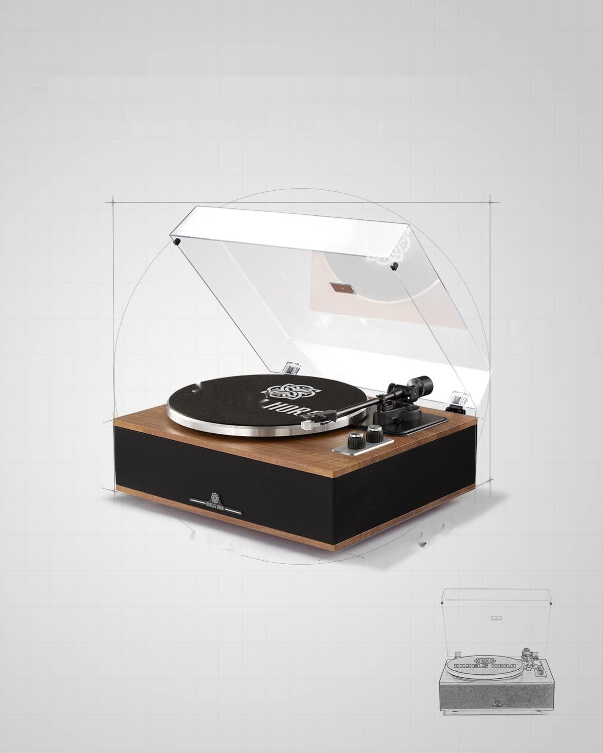 ANGELS HORN Gramofon Bluetooth HiFi, model AT-3600L, 33/45 RPM