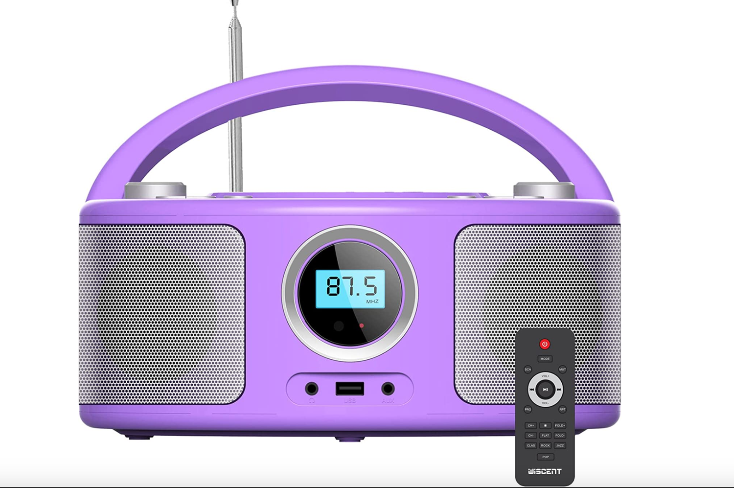 Przenośny Odtwarzacz CD Boombox WTB-791, CD-MP3, USB, Radio FM, AUX Fioletowy
