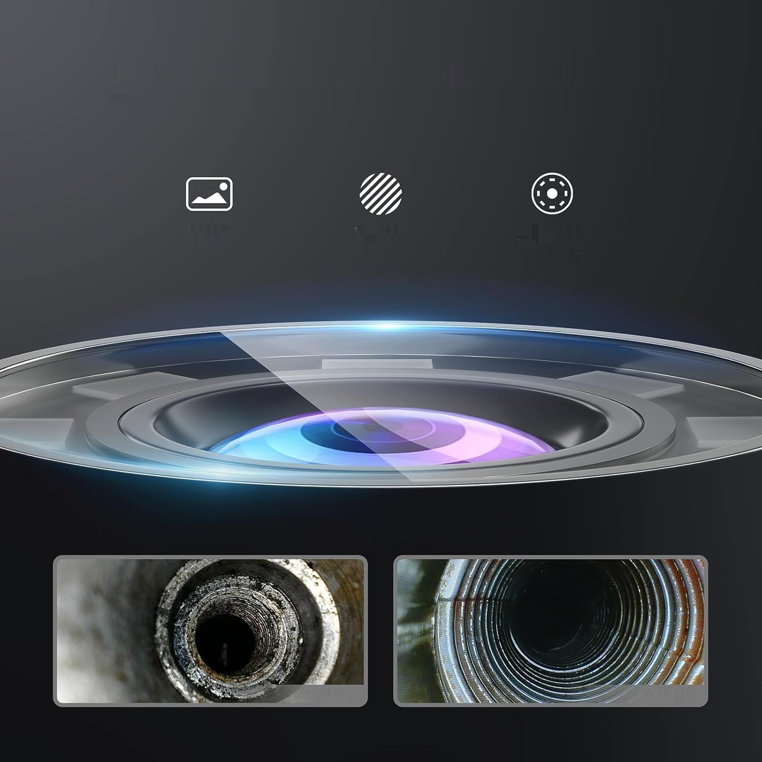 Ralcam Endoskop 8,5mm, kamera HD 1080P, 8 LED, 1m do Android/iOS
