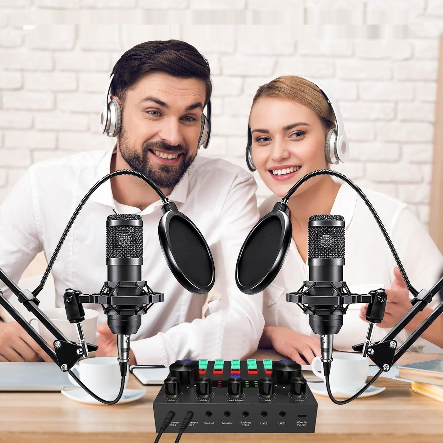 Pakiety Mikrofonów Podcastowych ALPOWL BM800 dla Graczy, DJ, Transmisje