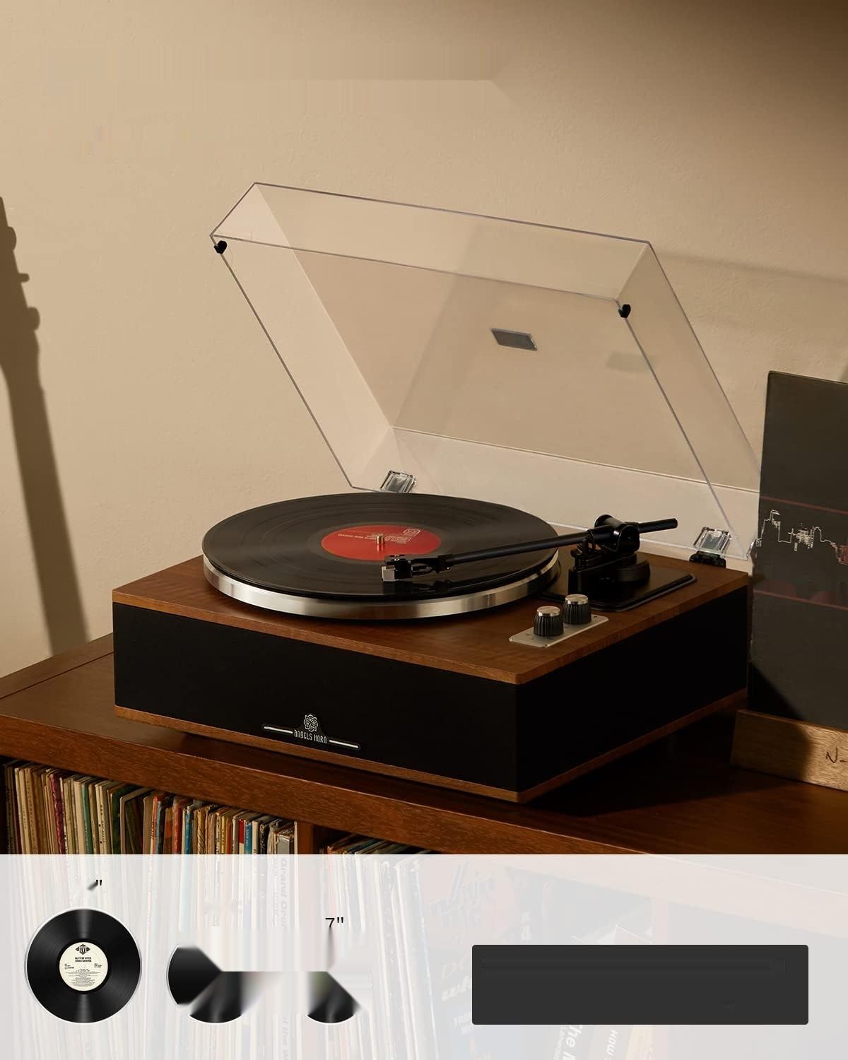 ANGELS HORN Gramofon Bluetooth HiFi, model AT-3600L, 33/45 RPM