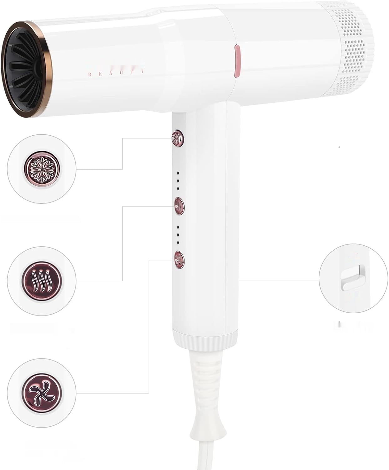 PARWIN PRO BEAUTY Suszarka do Włosów 110,000RPM, 2000W, jonowa (biała)
