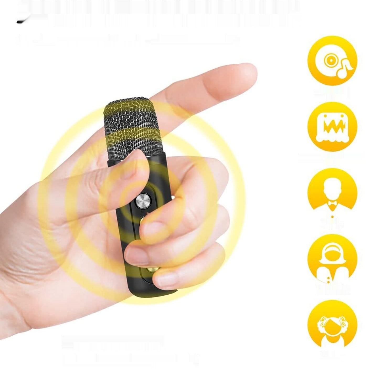 Maszyna Karaoke Bluetooth z 2 Mikrofonami, USB/Karta TF/AUX (Czarny)