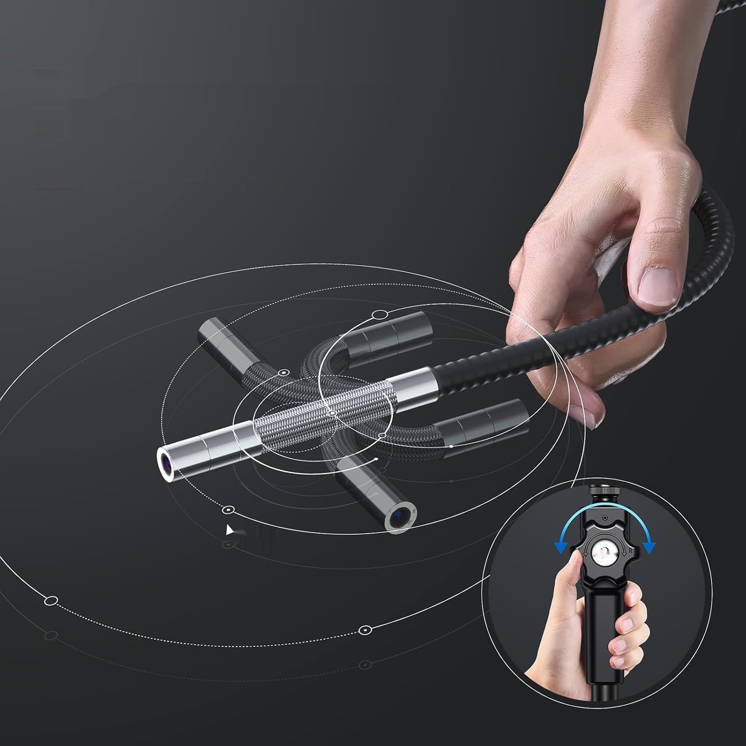 Ralcam Endoskop 8,5mm, kamera HD 1080P, 8 LED, 1m do Android/iOS