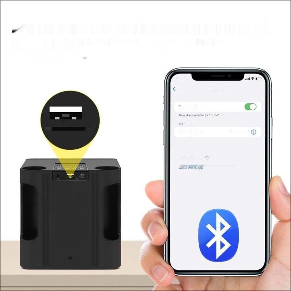 Maszyna Karaoke Bluetooth z 2 Mikrofonami, USB/Karta TF/AUX (Czarny)